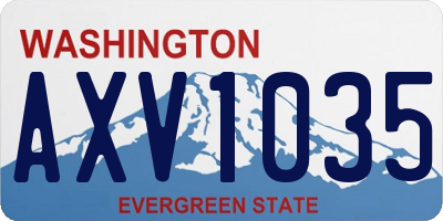 WA license plate AXV1035