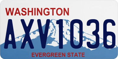 WA license plate AXV1036