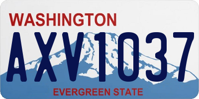 WA license plate AXV1037