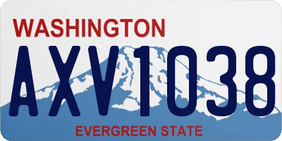 WA license plate AXV1038