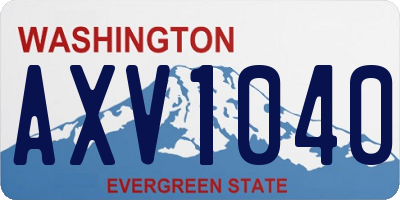 WA license plate AXV1040