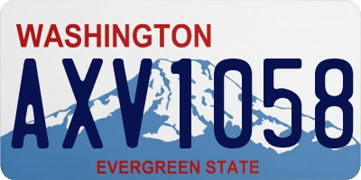 WA license plate AXV1058