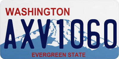 WA license plate AXV1060