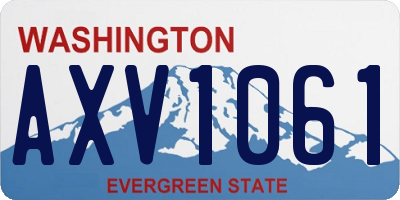 WA license plate AXV1061