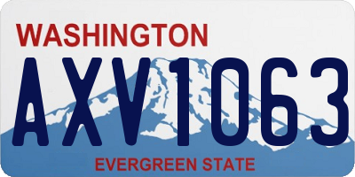 WA license plate AXV1063