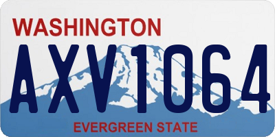 WA license plate AXV1064