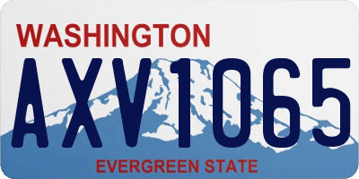 WA license plate AXV1065