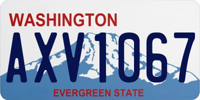WA license plate AXV1067