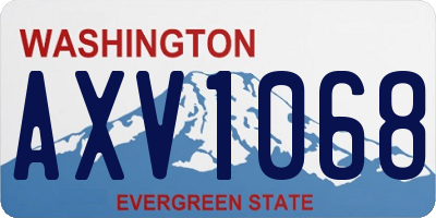 WA license plate AXV1068