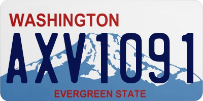 WA license plate AXV1091