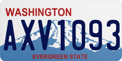 WA license plate AXV1093