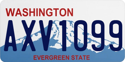WA license plate AXV1099
