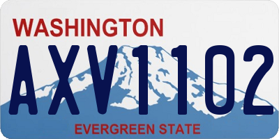WA license plate AXV1102