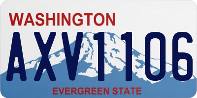 WA license plate AXV1106