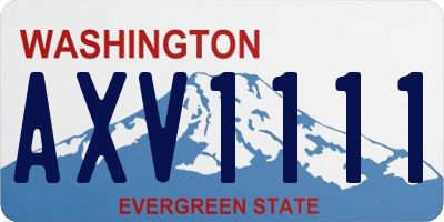 WA license plate AXV1111