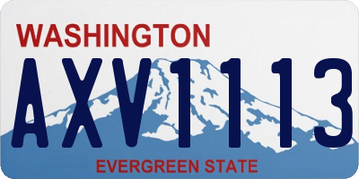 WA license plate AXV1113
