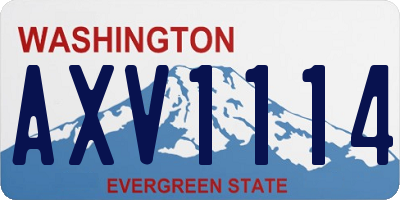 WA license plate AXV1114