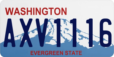 WA license plate AXV1116