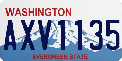 WA license plate AXV1135