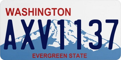 WA license plate AXV1137