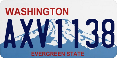 WA license plate AXV1138