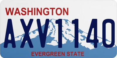 WA license plate AXV1140