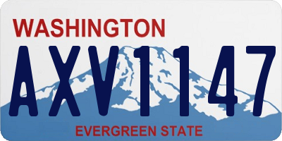 WA license plate AXV1147