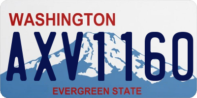 WA license plate AXV1160
