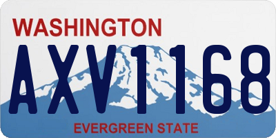 WA license plate AXV1168