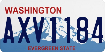 WA license plate AXV1184