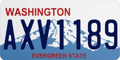 WA license plate AXV1189