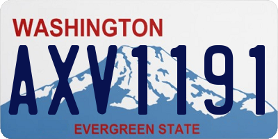 WA license plate AXV1191