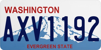 WA license plate AXV1192