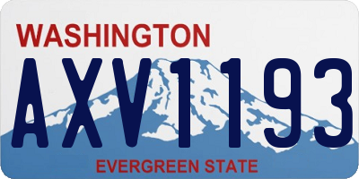 WA license plate AXV1193