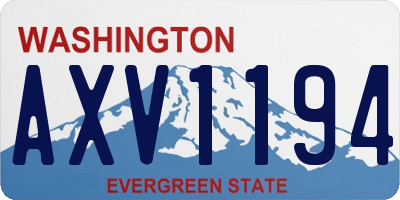 WA license plate AXV1194