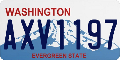 WA license plate AXV1197
