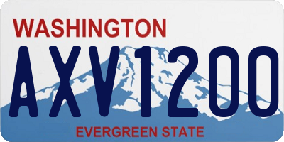 WA license plate AXV1200
