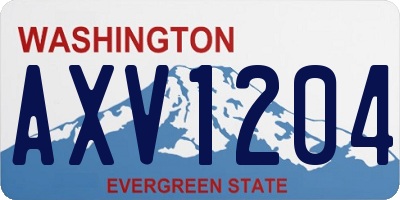 WA license plate AXV1204