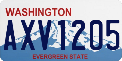 WA license plate AXV1205