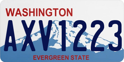 WA license plate AXV1223