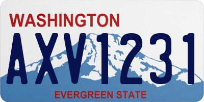 WA license plate AXV1231