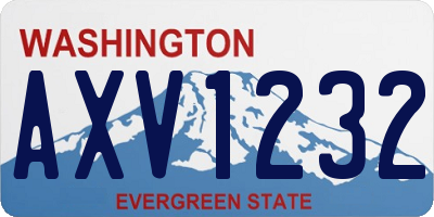 WA license plate AXV1232