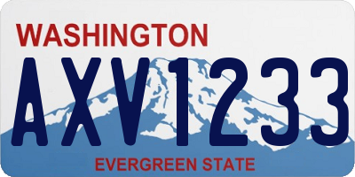 WA license plate AXV1233