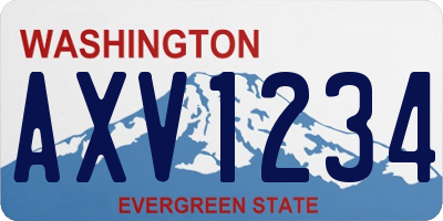 WA license plate AXV1234