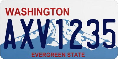 WA license plate AXV1235