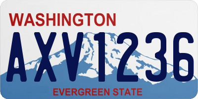 WA license plate AXV1236