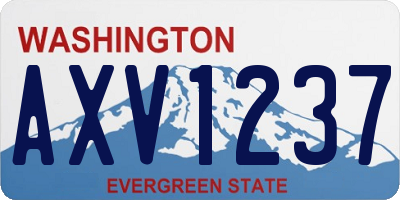 WA license plate AXV1237