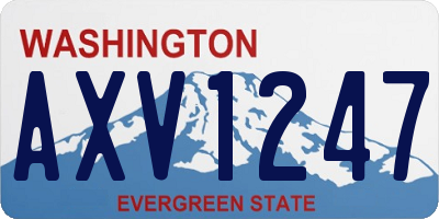 WA license plate AXV1247