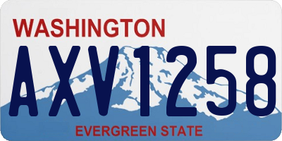 WA license plate AXV1258
