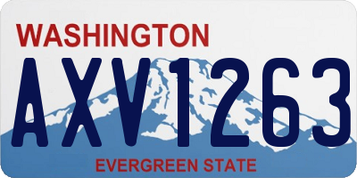 WA license plate AXV1263